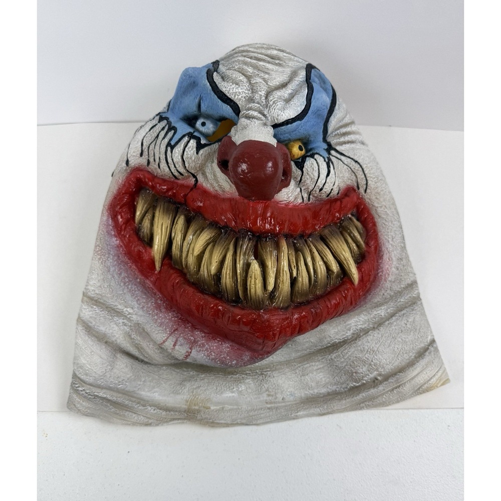 Psycho Murder Clown Latex Mask Adult One Size Halloween Costume Rubies 2010 - Picture 10 of 11